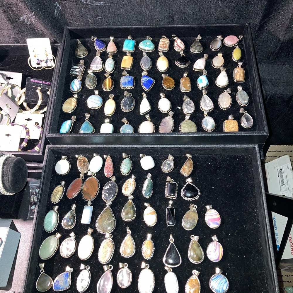 Assorted Gemstone Pendant stamped 925 (pick one)